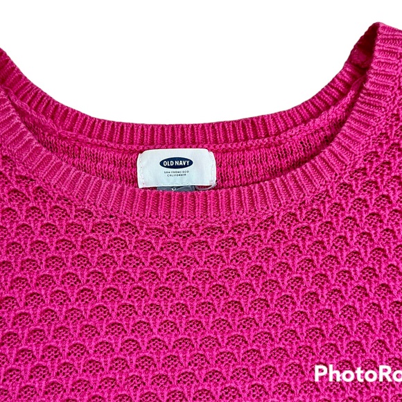 Old Navy XL Magenta Pink Honeycomb Knit Sweater - Picture 8 of 8